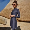 image:imageMuslim Swimsuits for Women Modest Islamic Swimwear Burkini Full Cover Rash Guard Top Pants Set Two Piece Bathing SuitsDark Blue  Split