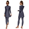 image:imageMuslim Swimsuits for Women Modest Islamic Swimwear Burkini Full Cover Rash Guard Top Pants Set Two Piece Bathing SuitsDark Blue  Split