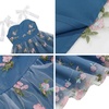 image:imageIDOPIP Embroidery Flower Girl Lace Dress for Kids Straps Floral Tulle GownDark Blue