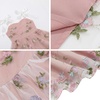 image:imageIDOPIP Embroidery Flower Girl Lace Dress for Kids Straps Floral Tulle GownPink