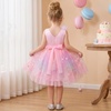 image:imageIDOPIP Toddler Girls Butterfly Birthday Dress Tulle Flower Girl Dress 16TRainbow Pink