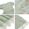 image:imageIDOPIP Kids Girls Short Sleeve Embroidery Floral Lace Tulle Dress 511YGreen