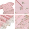 image:imageIDOPIP Kids Girls Short Sleeve Embroidery Floral Lace Tulle Dress 511YPink