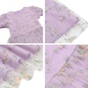image:imageIDOPIP Kids Girls Short Sleeve Embroidery Floral Lace Tulle Dress 511YPurple