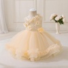 image:imageIDOPIP Toddler Flower Girl Lace Dress Asymmetric Tiered Tulle Gown 3M6TChampagne