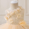image:imageIDOPIP Toddler Flower Girl Lace Dress Asymmetric Tiered Tulle Gown 3M6TChampagne
