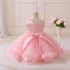 image:imageIDOPIP Toddler Flower Girl Lace Dress Asymmetric Tiered Tulle Gown 3M6TPink