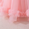 image:imageIDOPIP Toddler Flower Girl Lace Dress Asymmetric Tiered Tulle Gown 3M6TPink