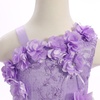 image:imageIDOPIP Toddler Flower Girl Lace Dress Asymmetric Tiered Tulle Gown 3M6TPurple