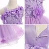 image:imageIDOPIP Toddler Flower Girl Lace Dress Asymmetric Tiered Tulle Gown 3M6TPurple