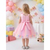 image:imageIDOPIP Toddler Flower Girl Lace Dress Asymmetric Tiered Tulle Gown 3M6TRainbow Pink