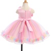 image:imageIDOPIP Toddler Flower Girl Lace Dress Asymmetric Tiered Tulle Gown 3M6TRainbow Pink
