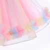 image:imageIDOPIP Toddler Flower Girl Lace Dress Asymmetric Tiered Tulle Gown 3M6TRainbow Pink