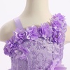 image:imageIDOPIP Toddler Flower Girl Lace Dress Asymmetric Tiered Tulle Gown 3M6TRainbow Purple