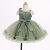image:imageIDOPIP Toddler Flower Girl Lace Dress Asymmetric Tiered Tulle Gown 3M6TSage Green