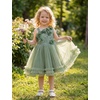 image:imageIDOPIP Toddler Flower Girl Lace Dress Asymmetric Tiered Tulle Gown 3M6TSage Green