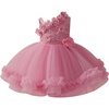image:imageIDOPIP Toddler Flower Girl Lace Dress Asymmetric Tiered Tulle Gown 3M6TDusty Pink