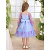 image:imageIDOPIP Toddler Baby Girls Dresses Long Puff Sleeve Pageant Mesh Tutu Dress Infant Wedding Baptism Photo Shoot Tulle DressGradient Blue