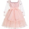 image:imageIDOPIP Toddler Baby Girls Dresses Long Puff Sleeve Pageant Mesh Tutu Dress Infant Wedding Baptism Photo Shoot Tulle DressPink  Stars