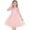 image:imageIDOPIP Toddler Baby Girls Dresses Long Puff Sleeve Pageant Mesh Tutu Dress Infant Wedding Baptism Photo Shoot Tulle DressPink  Stars