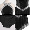 image:imageIDOPIP Women Halter Sequin Fringe Bodysuit Ballroom Latin Dance DressBlack