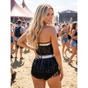 image:imageIDOPIP Women Halter Sequin Fringe Bodysuit Ballroom Latin Dance DressBlack