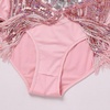 image:imageIDOPIP Women Halter Sequin Fringe Bodysuit Ballroom Latin Dance DressPink