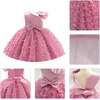 image:imageIDOPIP Flower Girl Butterfly Bowknot Tutu Dress for Kids Baby Birthday Wedding Party Dresses Toddler Pageant Tulle Gown 16TDusty Pink