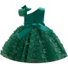 image:imageIDOPIP Flower Girl Butterfly Bowknot Tutu Dress for Kids Baby Birthday Wedding Party Dresses Toddler Pageant Tulle Gown 16TGreen