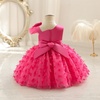 image:imageIDOPIP Flower Girl Butterfly Bowknot Tutu Dress for Kids Baby Birthday Wedding Party Dresses Toddler Pageant Tulle Gown 16THot Pink
