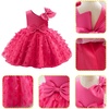 image:imageIDOPIP Flower Girl Butterfly Bowknot Tutu Dress for Kids Baby Birthday Wedding Party Dresses Toddler Pageant Tulle Gown 16THot Pink