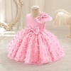image:imageIDOPIP Flower Girl Butterfly Bowknot Tutu Dress for Kids Baby Birthday Wedding Party Dresses Toddler Pageant Tulle Gown 16TPink