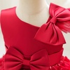 image:imageIDOPIP Flower Girl Butterfly Bowknot Tutu Dress for Kids Baby Birthday Wedding Party Dresses Toddler Pageant Tulle Gown 16TRed