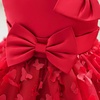 image:imageIDOPIP Flower Girl Butterfly Bowknot Tutu Dress for Kids Baby Birthday Wedding Party Dresses Toddler Pageant Tulle Gown 16TRed
