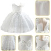 image:imageIDOPIP Flower Girl Butterfly Bowknot Tutu Dress for Kids Baby Birthday Wedding Party Dresses Toddler Pageant Tulle Gown 16TWhite