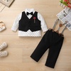 image:imageIDOPIP Toddler Baby Boys Formal Suit Gentleman Bowtie Shirt Suspenders Pants Vest Waistcoat 5PCS Party Wedding Tuxedo ClothesBlack
