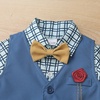 image:imageIDOPIP Toddler Baby Boys Formal Suit Gentleman Bowtie Shirt Suspenders Pants Vest Waistcoat 5PCS Party Wedding Tuxedo ClothesBlue