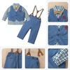 image:imageIDOPIP Toddler Baby Boys Formal Suit Gentleman Bowtie Shirt Suspenders Pants Vest Waistcoat 5PCS Party Wedding Tuxedo ClothesBlue