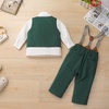 image:imageIDOPIP Toddler Baby Boys Formal Suit Gentleman Bowtie Shirt Suspenders Pants Vest Waistcoat 5PCS Party Wedding Tuxedo ClothesGreen