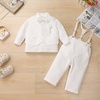 image:imageIDOPIP Toddler Baby Boys Formal Suit Gentleman Bowtie Shirt Suspenders Pants Vest Waistcoat 5PCS Party Wedding Tuxedo ClothesWhite