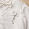 image:imageIDOPIP Toddler Baby Boys Formal Suit Gentleman Bowtie Shirt Suspenders Pants Vest Waistcoat 5PCS Party Wedding Tuxedo ClothesWhite