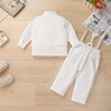 image:imageIDOPIP Toddler Baby Boys Formal Suit Gentleman Bowtie Shirt Suspenders Pants Vest Waistcoat 5PCS Party Wedding Tuxedo ClothesWhite
