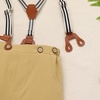 image:imageIDOPIP Toddler Baby Boys Formal Suit Gentleman Dress Shirt with Bowtie  Suspender Pants Birthday Party Wedding Clothes 9M6TKhaki
