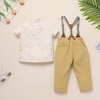 image:imageIDOPIP Toddler Baby Boys Formal Suit Gentleman Dress Shirt with Bowtie  Suspender Pants Birthday Party Wedding Clothes 9M6TKhaki