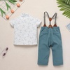image:imageIDOPIP Toddler Baby Boys Formal Suit Gentleman Dress Shirt with Bowtie  Suspender Pants Birthday Party Wedding Clothes 9M6TPale Green