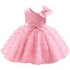 image:imageIDOPIP Flower Girl Butterfly Bowknot Tutu Dress for Kids Baby Birthday Wedding Party Dresses Toddler Pageant Tulle Gown 16TPink