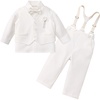 image:imageIDOPIP Toddler Baby Boys Formal Suit Gentleman Bowtie Shirt Suspenders Pants Vest Waistcoat 5PCS Party Wedding Tuxedo ClothesWhite