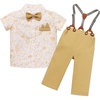 image:imageIDOPIP Toddler Baby Boys Formal Suit Gentleman Dress Shirt with Bowtie  Suspender Pants Birthday Party Wedding Clothes 9M6TKhaki
