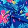 image:imageIDOPIP Girls Mermaid Floral Print One Piece Swimsuit Bathing Suit Sun Protection UPF 50 Rash Guard Zipper Surfing BeachwearBlue Floral