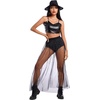image:imageIDOPIP Women See Through Mesh Skirt Sparkly Star Beach Cover Up Sequins Galaxy Skirt Sexy Casual Tulle High Waist Maxi SkirtBlackpolka Dot